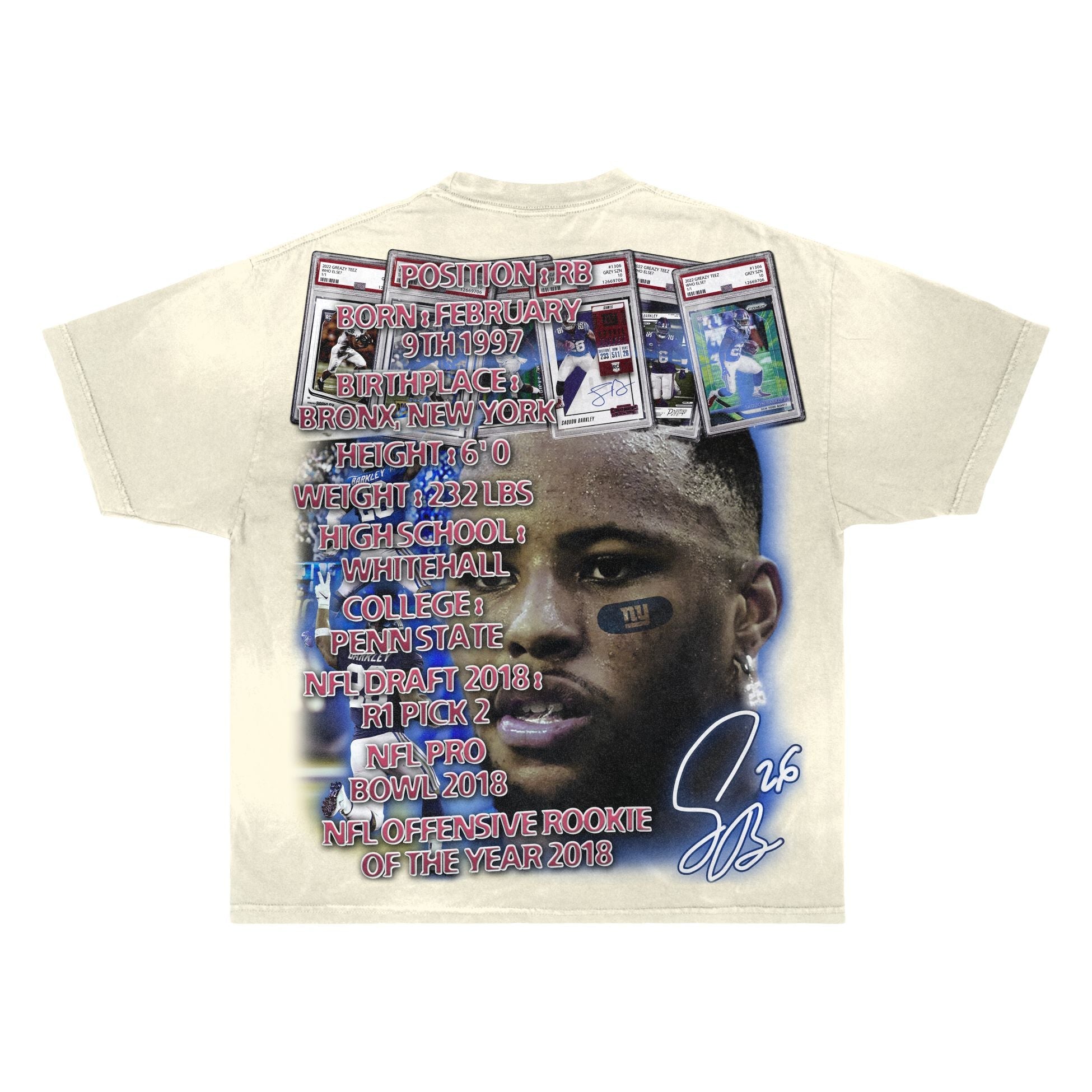 Printerval Saquon Barkley Graphic T-Shirt