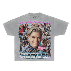 Saved By The Bell Tee Tee Greazy Tees XS Heather Grey Oversized