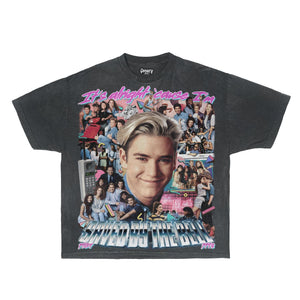 Saved By The Bell Tee Tee Greazy Tees XS Ink Grey Oversized