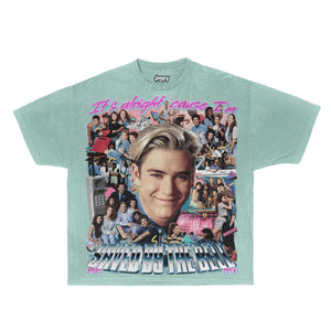 Saved By The Bell Tee Tee Greazy Tees XS Mint Green Oversized