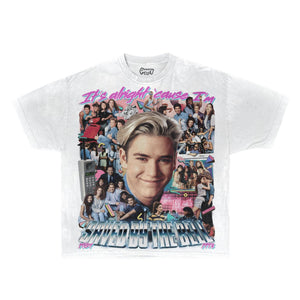 Saved By The Bell Tee Tee Greazy Tees XS White Oversized