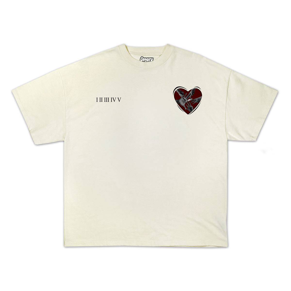 The Heart Tee Tee Greazy Tees XS Off White Oversized