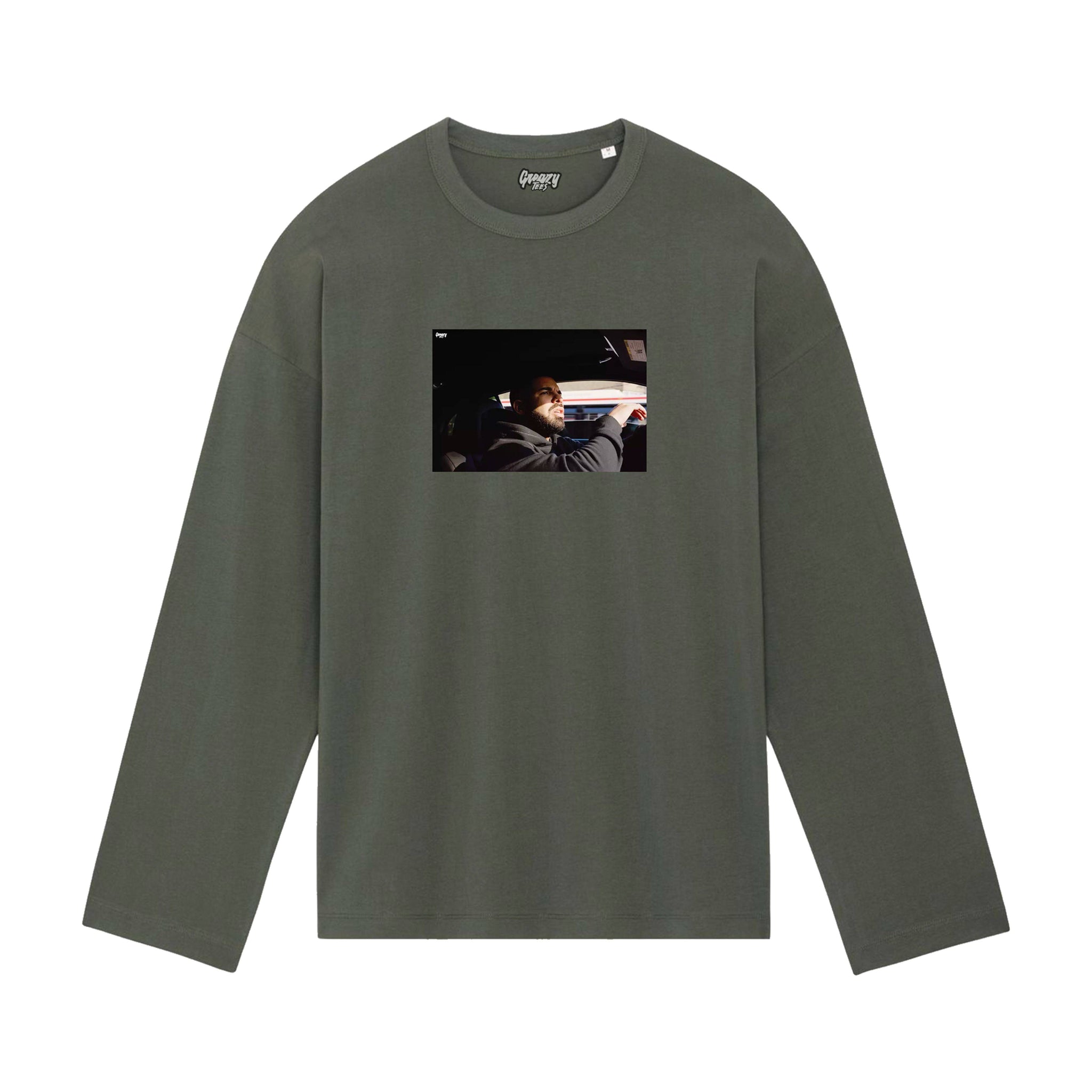 The Ride Long Sleeved Tee Tee Greazy Tees XS Khaki Oversized