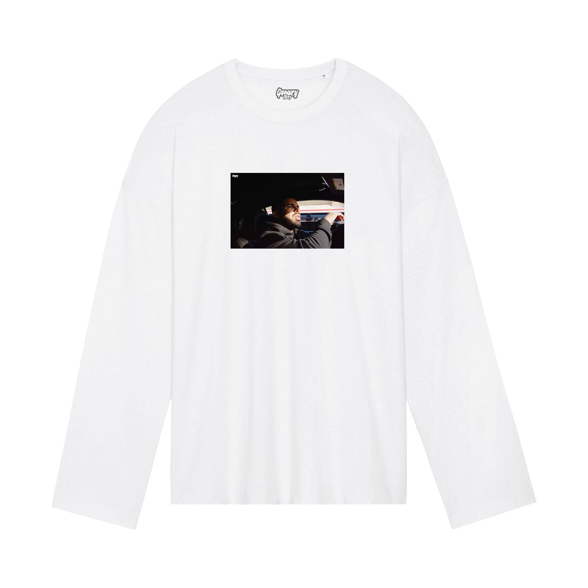 The Ride Long Sleeved Tee Tee Greazy Tees XS White Oversized