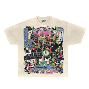 The Sims Tee Tee Greazy Tees XS Off White Oversized