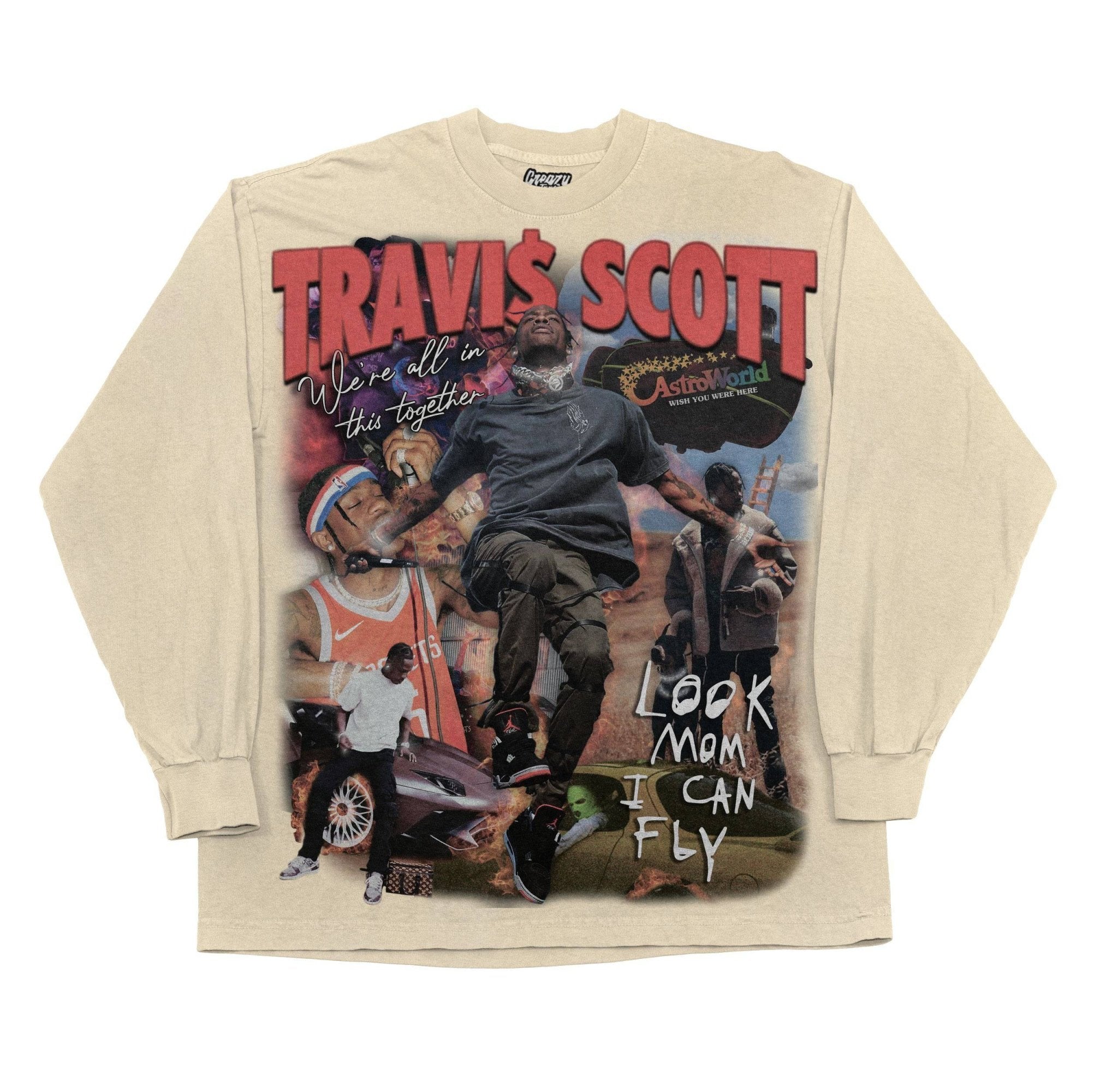 Travis Scott Long Sleeved Tee - Greazy Tees