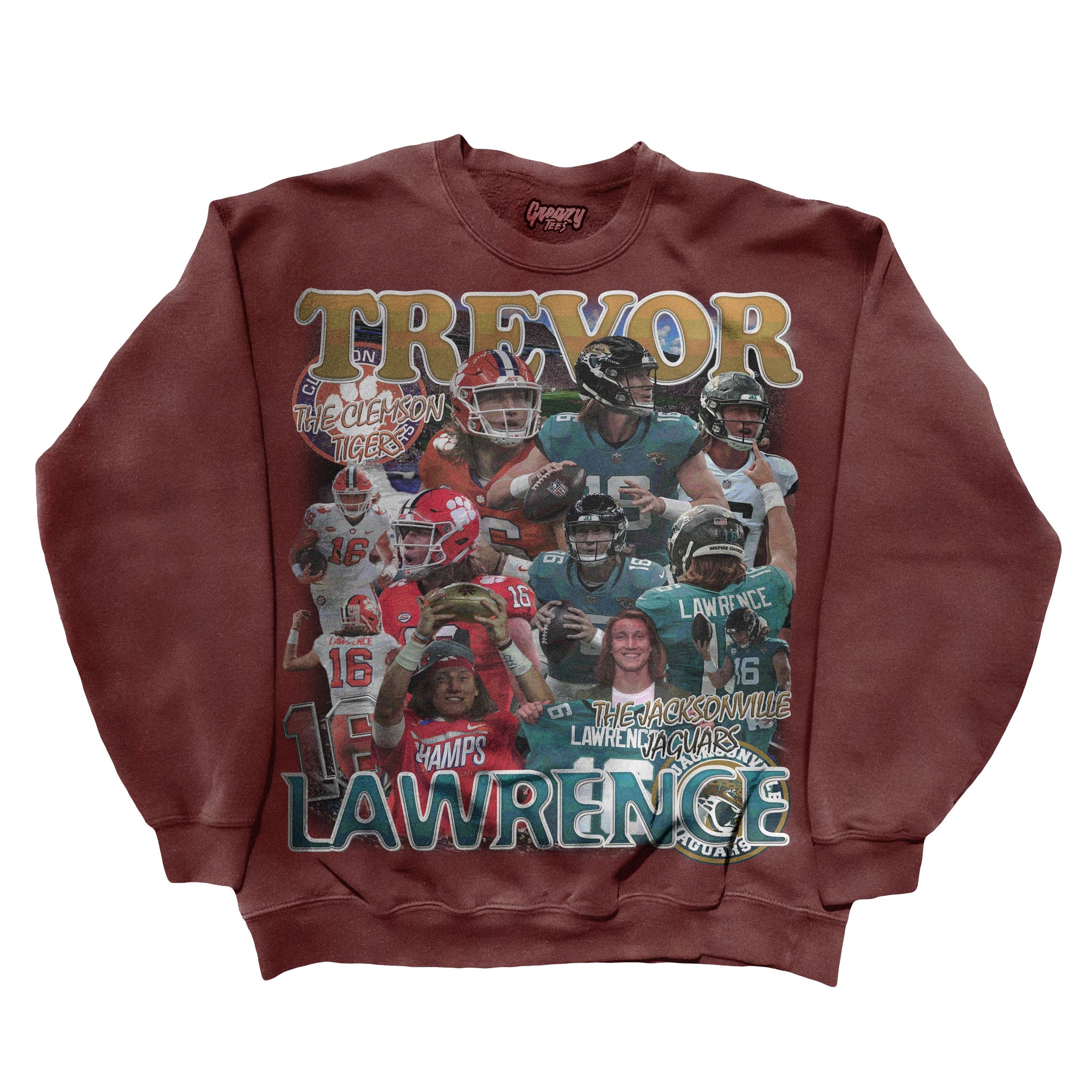 Trevor Lawrence Sweatshirt Sweatshirt Greazy Tees XS Burgundy Oversized