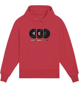 Trilogy Hoody Hoody Greazy Tees XS Red Oversized