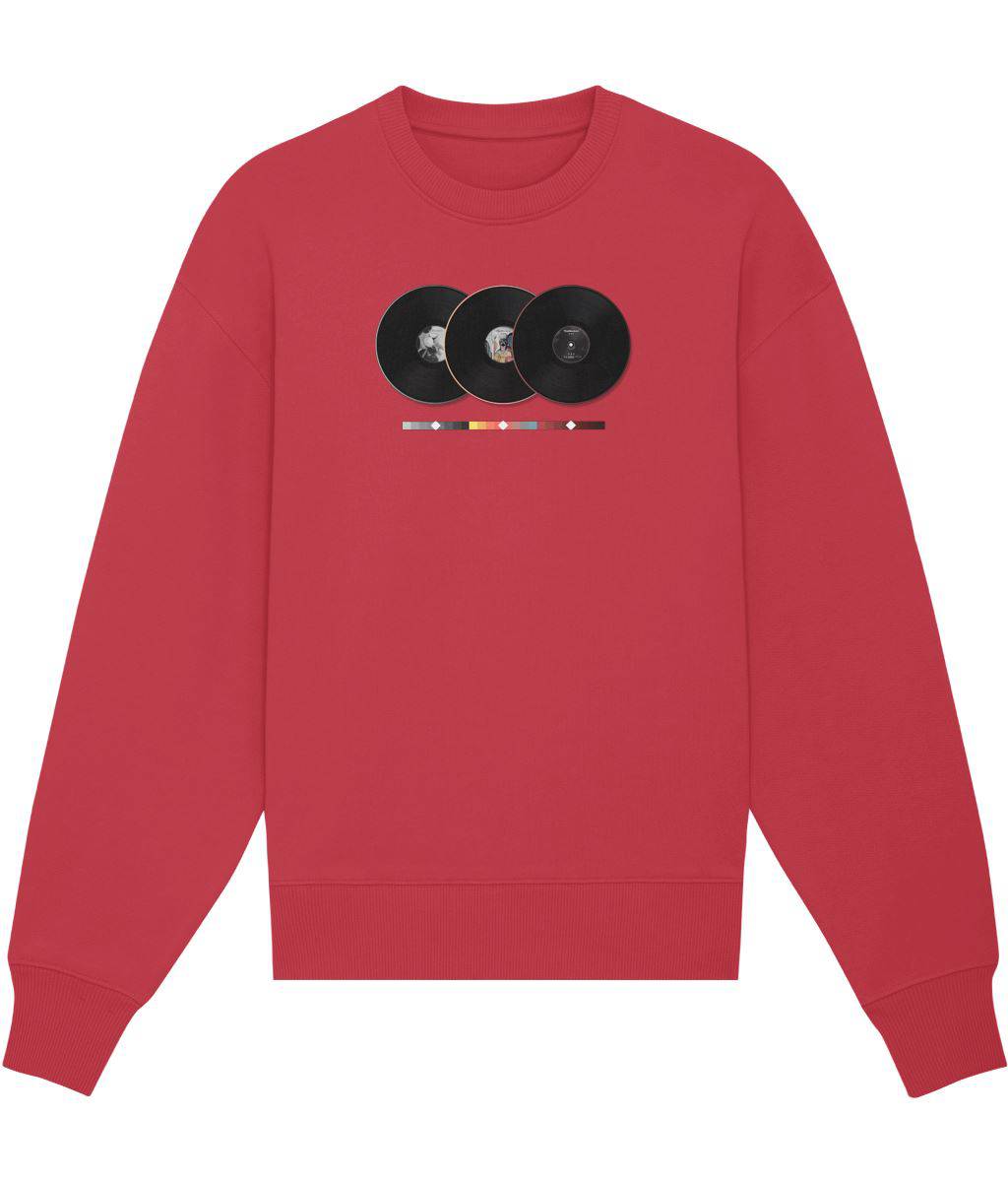 Trilogy Sweatshirt Sweatshirt Greazy Tees XS Red Oversized